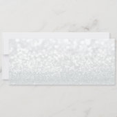 White Silver Sparkle Glitzer VIP Ticket Wedding Einladung (Rückseite)