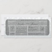 White Silver Sparkle Glitzer VIP Ticket Wedding Einladung (Vorderseite)