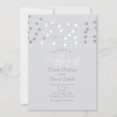 White Silver String Lights Moderne schicke Hochzei Einladung (Vorderseite)