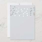 White Silver String Lights Moderne schicke Hochzei Einladung (Rückseite)