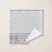 White Silver Zebra Wild Animal Print Exotic Glam Badhandtuch Set (Waschlappen)