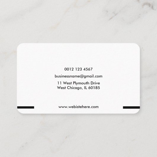 White Simple and Beautiful Business card design Visitenkarte (Rückseite)
