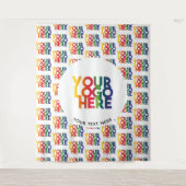 White Simple Business Logo & Tagline Wandteppich (Vorderseite)