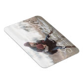 White Simple Calligraphy Save the Date Foto Magnet (Rechte Seite)