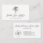 White Simple Classic Tree Palm Visitenkarte (Vorne/Hinten)