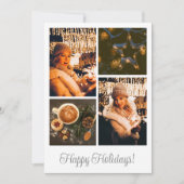 White Simple Collage Frohe Weihnachtskarte Dankeskarte (Vorderseite)