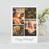 White Simple Collage Frohe Weihnachtskarte Dankeskarte (Stehend Vorderseite)