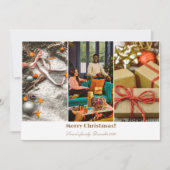 White Simple Collage Holydays Card Dankeskarte (Vorderseite)