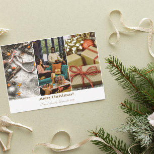 White Simple Collage Holydays Card Dankeskarte