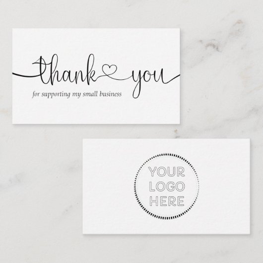 White Simple danke Ihnen für die Unterstützung uns Mitteilungskarte (Vorne/Hinten)