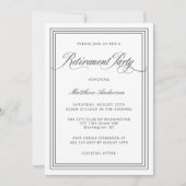 White Simple Elegance Retirement Party Einladung (Vorderseite)