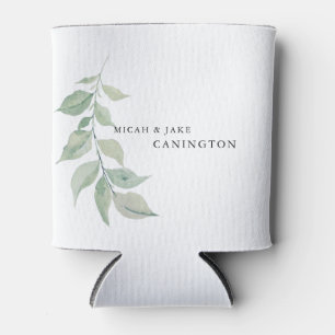 White Simple Foliage Stem Names Wedding Dosenkühler