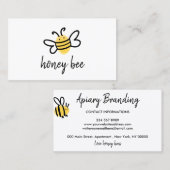 White Simple Honey Bee Visitenkarte (Vorne/Hinten)