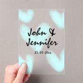 white simple minimal text style wedding blue heart acryleinladungen (Insitu (Handheld))