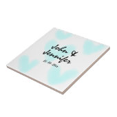 white simple minimal text style wedding blue heart fliese (Seite)