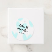 white simple minimal text style wedding blue heart geschenkanhänger (Beispiel)