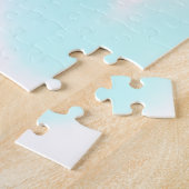 white simple minimal text style wedding blue heart puzzle (Seite)