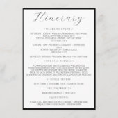 White simple minimalist Hochzeitswochenende Begleitkarte (Rückseite)