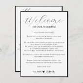 White simple minimalist Hochzeitswochenende Begleitkarte (Vorne/Hinten)