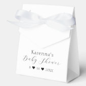 White Simple Minimalistisch Script Baby Dusche Geschenkschachtel (Vorderseite)