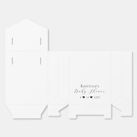 White Simple Minimalistisch Script Baby Dusche Geschenkschachtel (Ungefaltet)