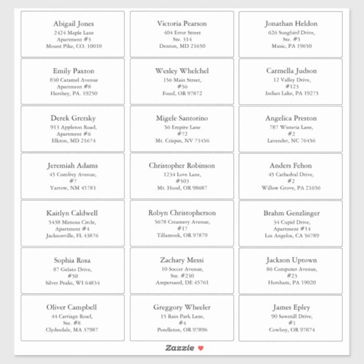 White Simple Modern Christmas Guest Address Aufkleber (Blatt)