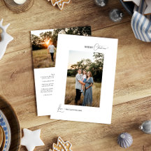 White Simple Modern Christmas Letter and Foto