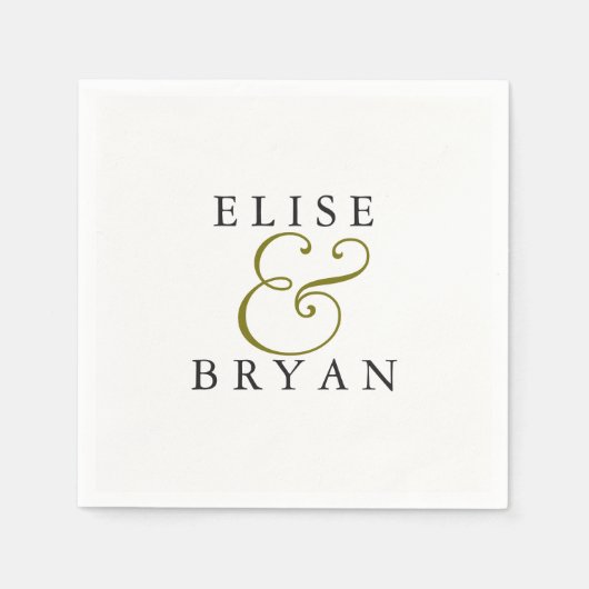 White Simple Modern Elegante Wedding Napkin Serviette (Vorderseite)