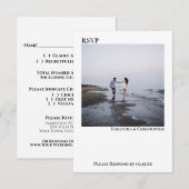 White Simple Modern Minimalistisch Foto Wedding RSVP Karte (Vorne/Hinten)