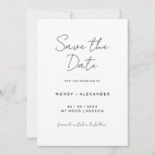 White Simple Modern Script Save The Date (Vorderseite)