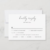 White Simple Modern Script Wedding RSVP Karte (Vorderseite)