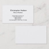 White Simple Schlicht Business Card Visitenkarte (Vorne/Hinten)