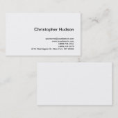 White Simple Schlicht Business Card Visitenkarte (Vorne/Hinten)