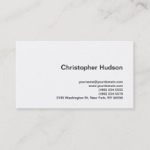 White Simple Schlicht Business Card