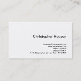 White Simple Schlicht Business Card Visitenkarte