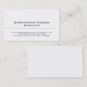 White Simple Schlicht Consultant Business Card Visitenkarte (Vorne/Hinten)
