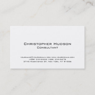 White Simple Schlicht Consultant Business Card Visitenkarte
