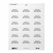 White Simple Schlicht Cursive Address Labels Adressaufkleber (Vorne)