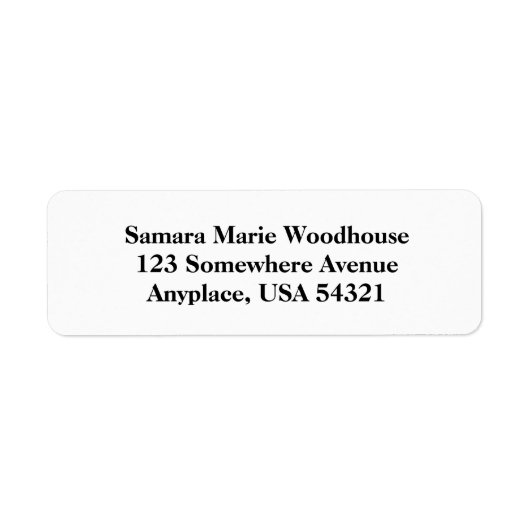 White Simple Schlicht Rücksendeadressen-Aufkleber (Vorne)