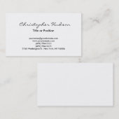 White Simple Schlicht Script Business Card Visitenkarte (Vorne/Hinten)