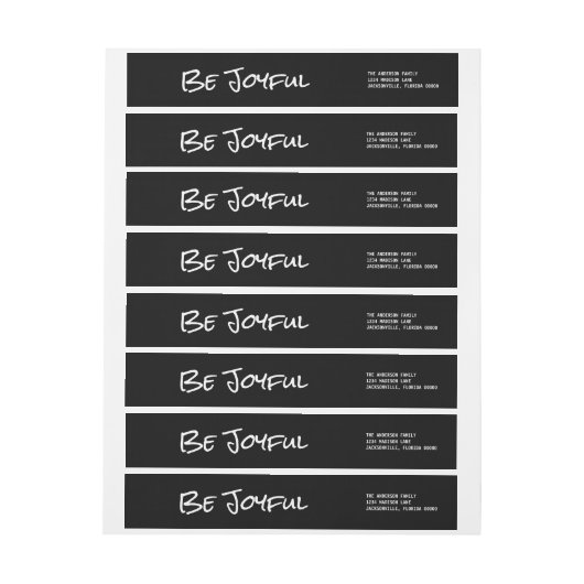 White Simple Script Be Joyful Holiday Labels (Bogen)