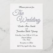 White Simple Style Wedding Folieneinladung (Vorderseite)