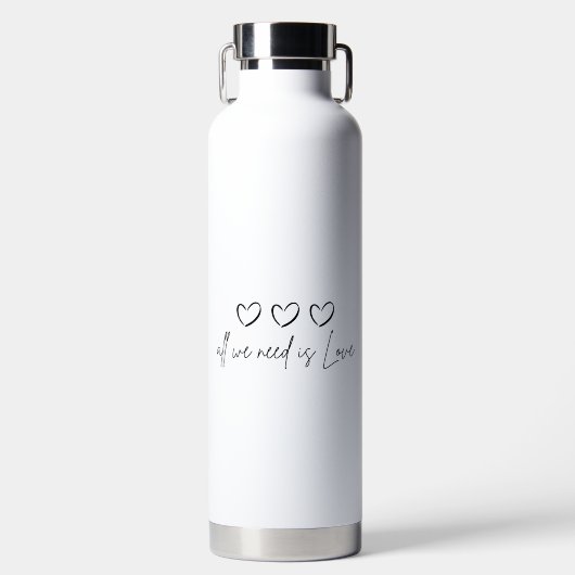 White Simple Valentine Trinkflasche (Vorderseite)