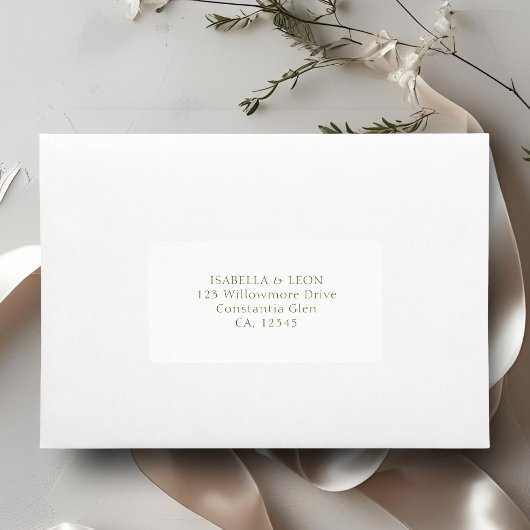 White | Simple Wedding Address Adressaufkleber