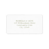White | Simple Wedding Address Adressaufkleber (Vorne)