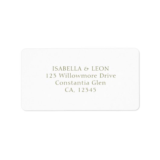 White | Simple Wedding Address Adressaufkleber (Vorne)