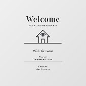 White Simple Welcome Zuhause Wifi Metal Fensteraufkleber (Blatt)