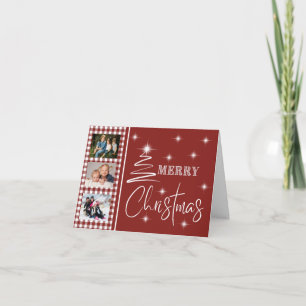 White Simplistic Frohe Weihnachtsbaum Karte