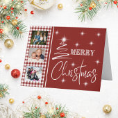 White Simplistic Frohe Weihnachtsbaum Karte