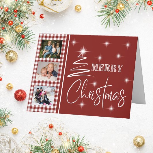 White Simplistic Frohe Weihnachtsbaum Karte